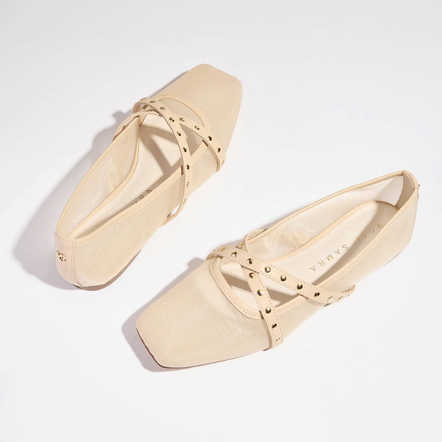Chloe Ballet Flat in Nude Mesh