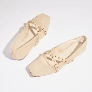 Chloe Ballet Flat in Nude Mesh
