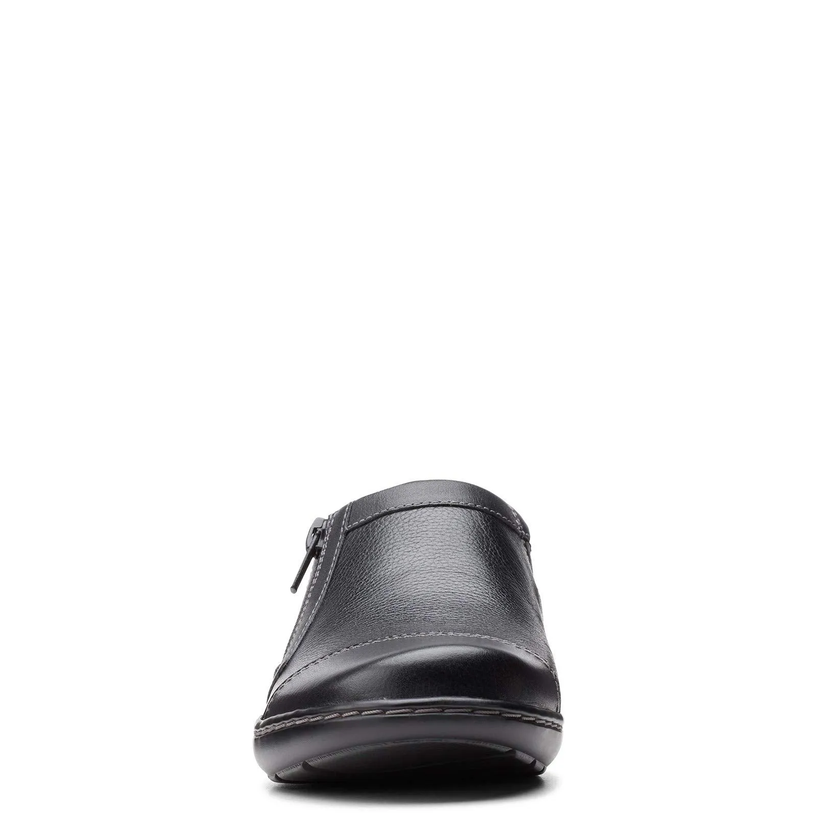 Clarks womens Cora Giny Loafer Flat, Black Tumbled/Smooth Leather, 8.5 US