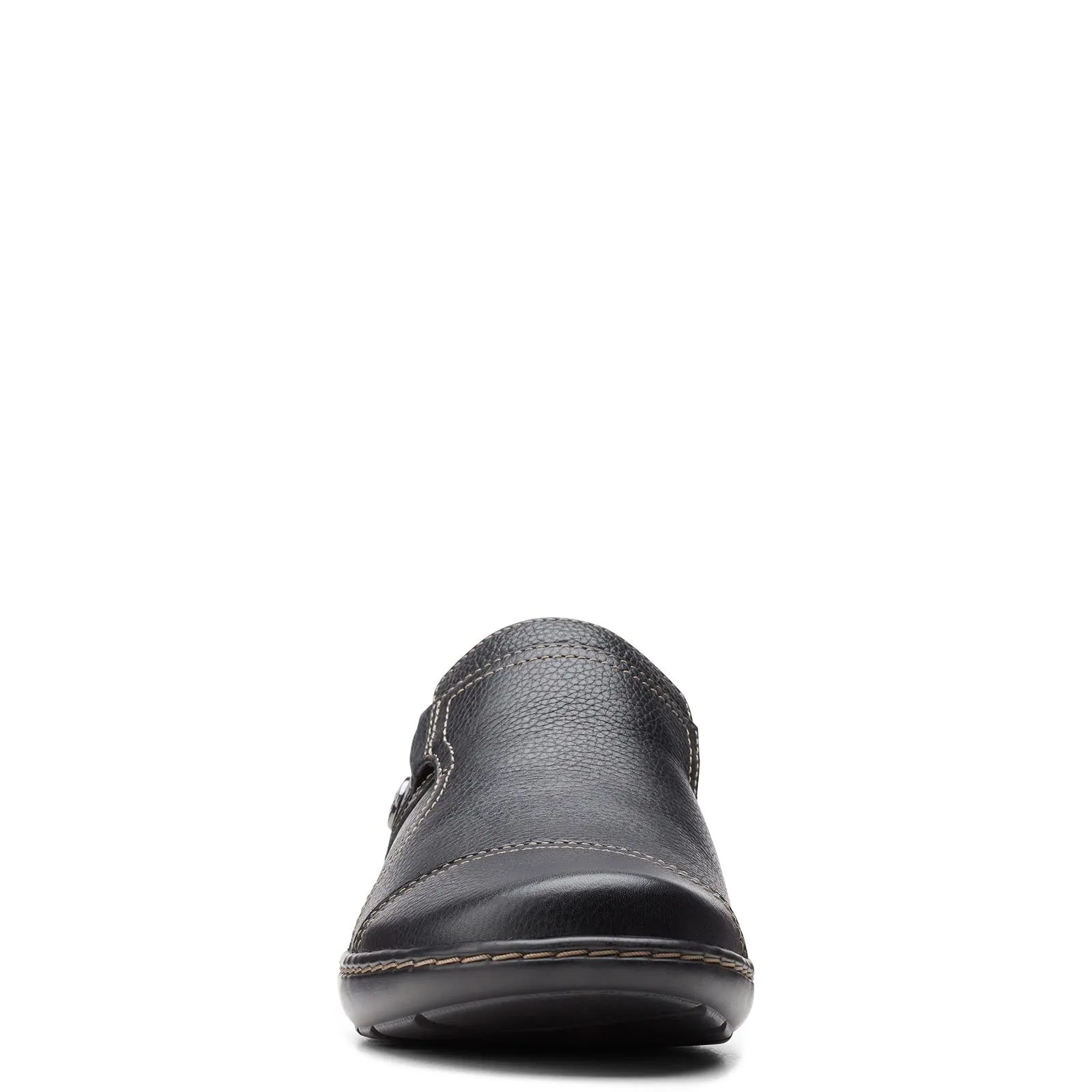 Clarks Women's Cora Poppy Loafer, Black Tumbled, 7.5