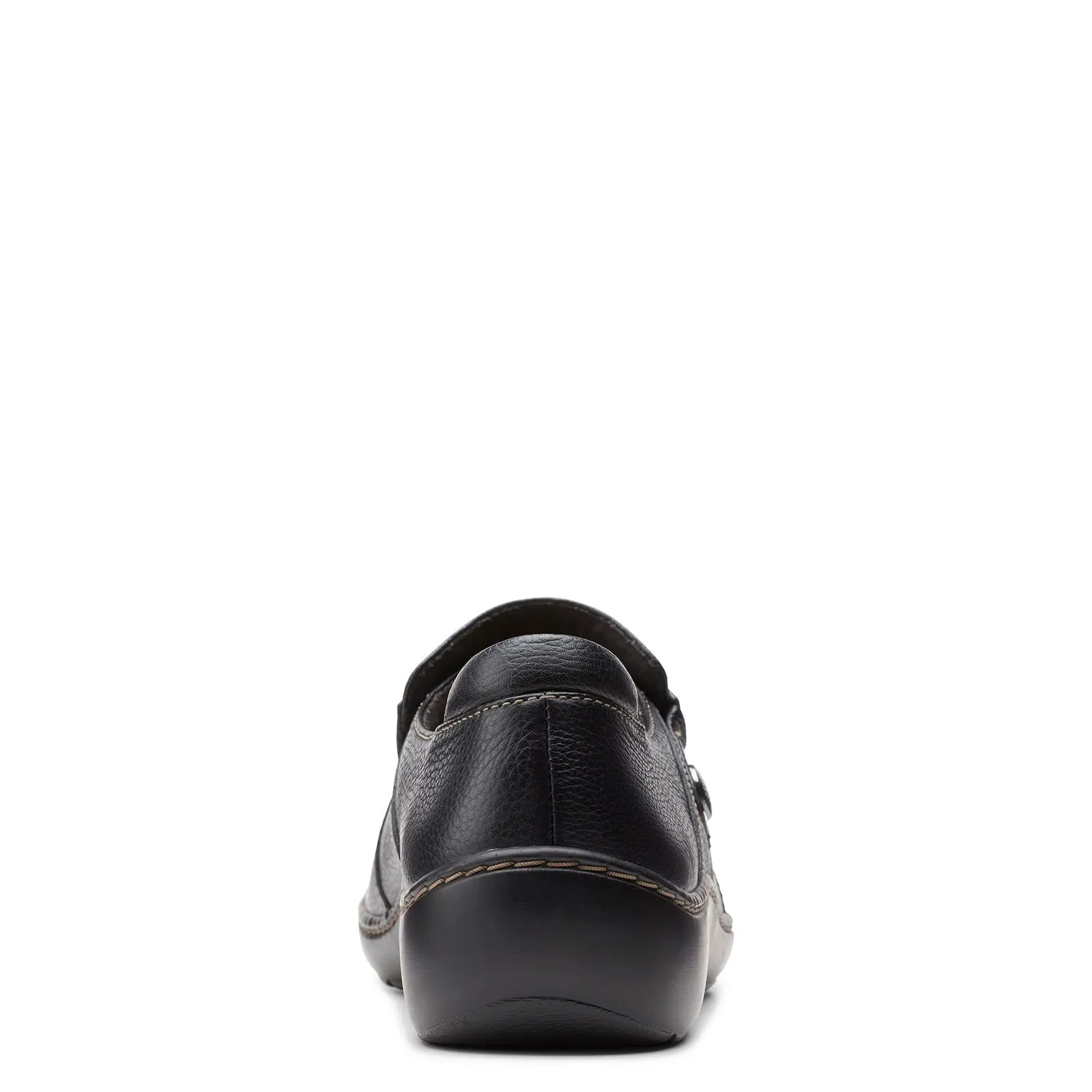 Clarks Women's Cora Poppy Loafer, Black Tumbled, 7.5