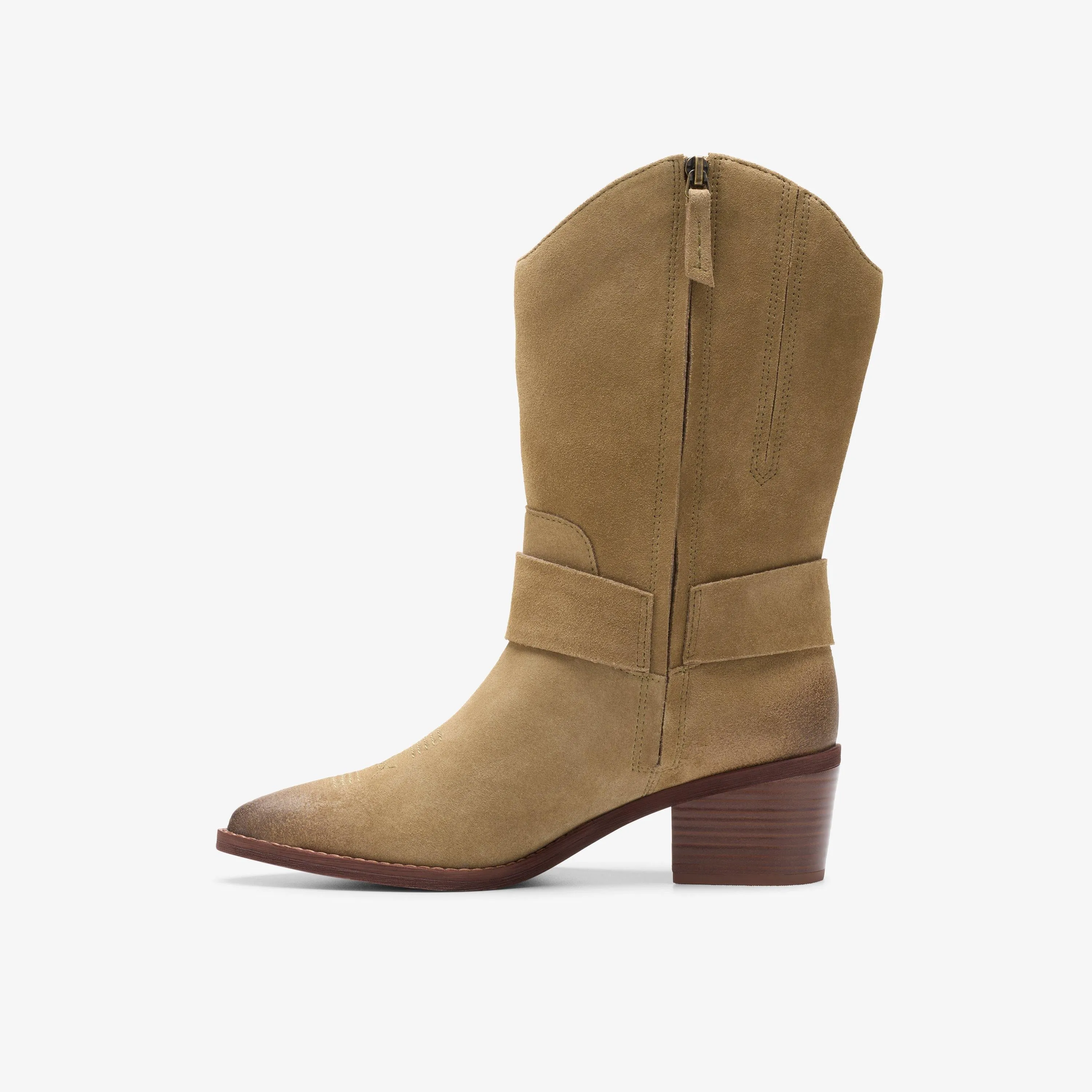 Clarks Women's Morzine Rise Dark Sand Suede 26178810