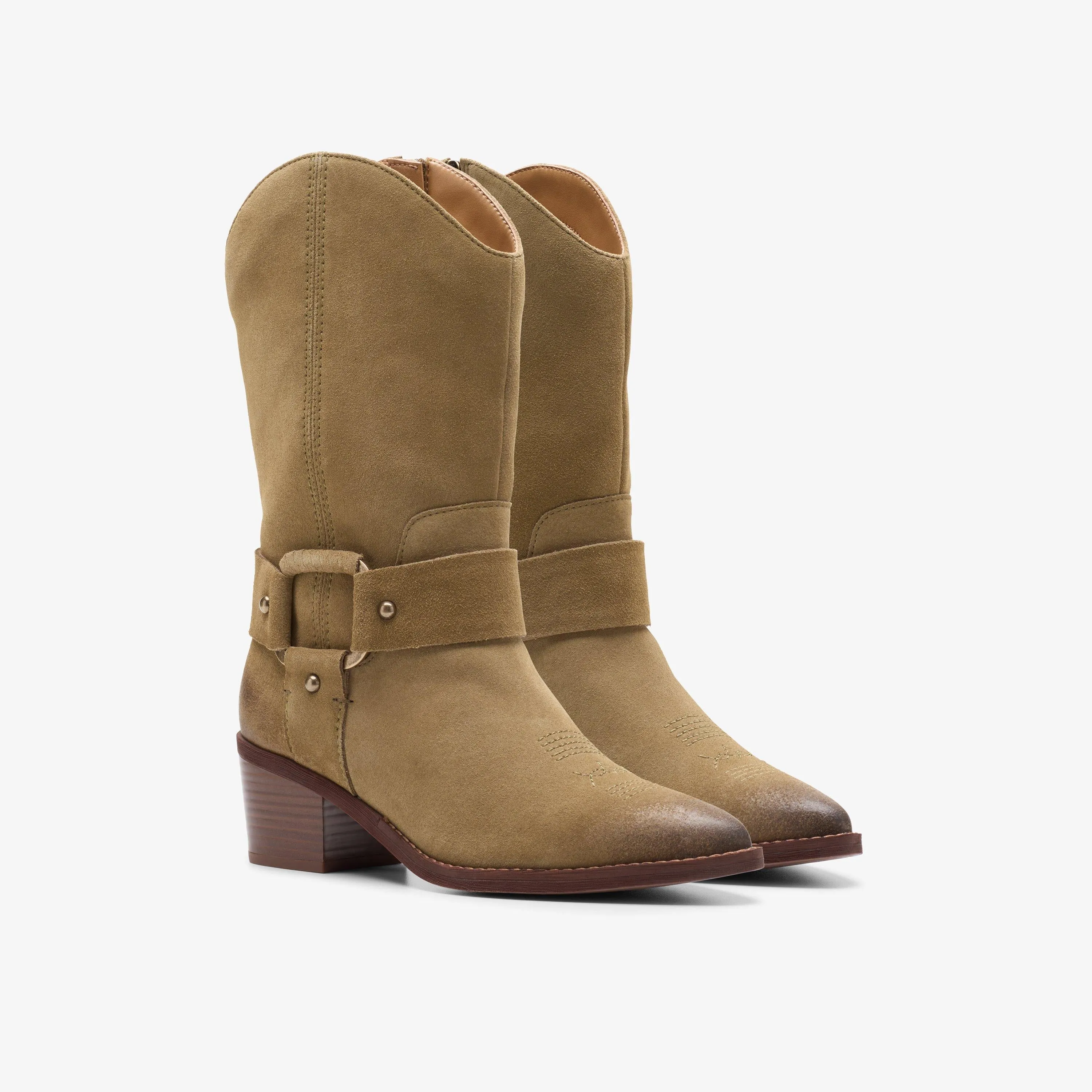 Clarks Women's Morzine Rise Dark Sand Suede 26178810