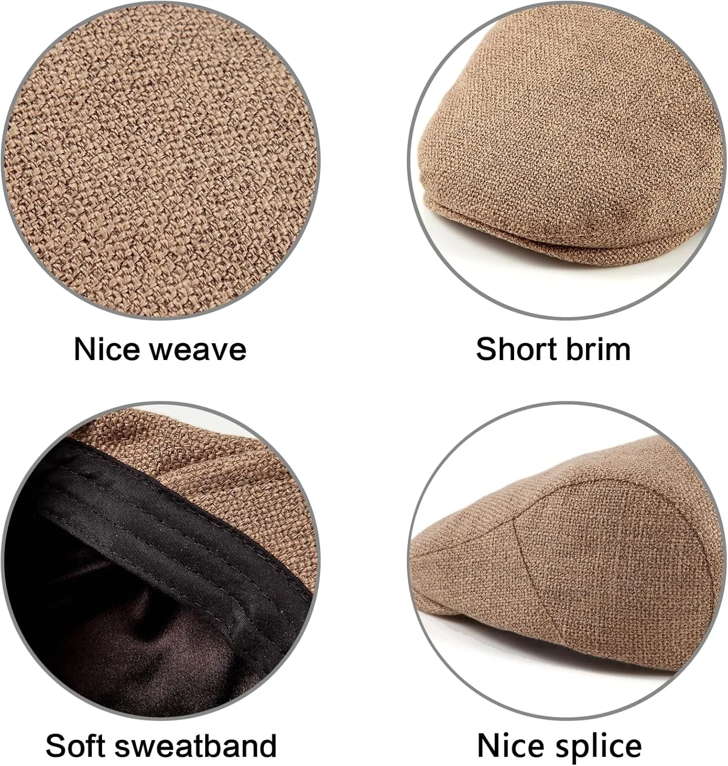 Classic Solid Flat Cap Newsboy Hats for Men Cabbie Driving Scally Adjustable