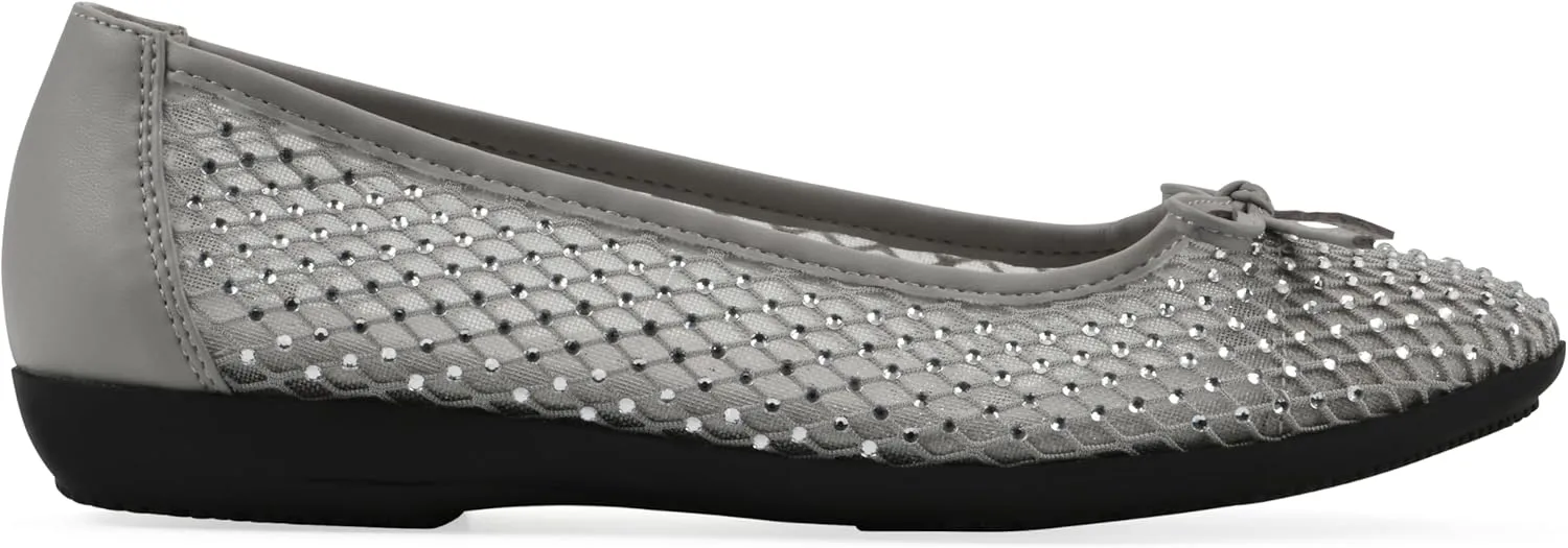 CLIFFS BY WHITE MOUNTAIN Women's Carlicia Cushioned Mesh Ballet Flat