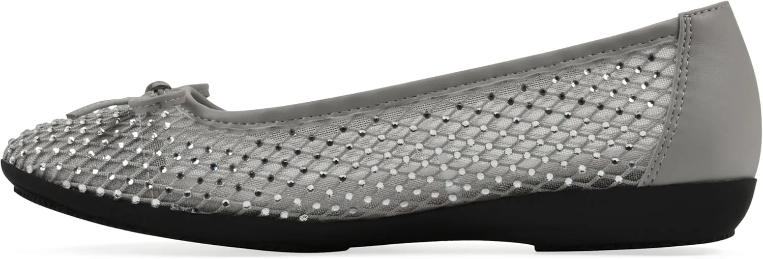 CLIFFS BY WHITE MOUNTAIN Women's Carlicia Cushioned Mesh Ballet Flat