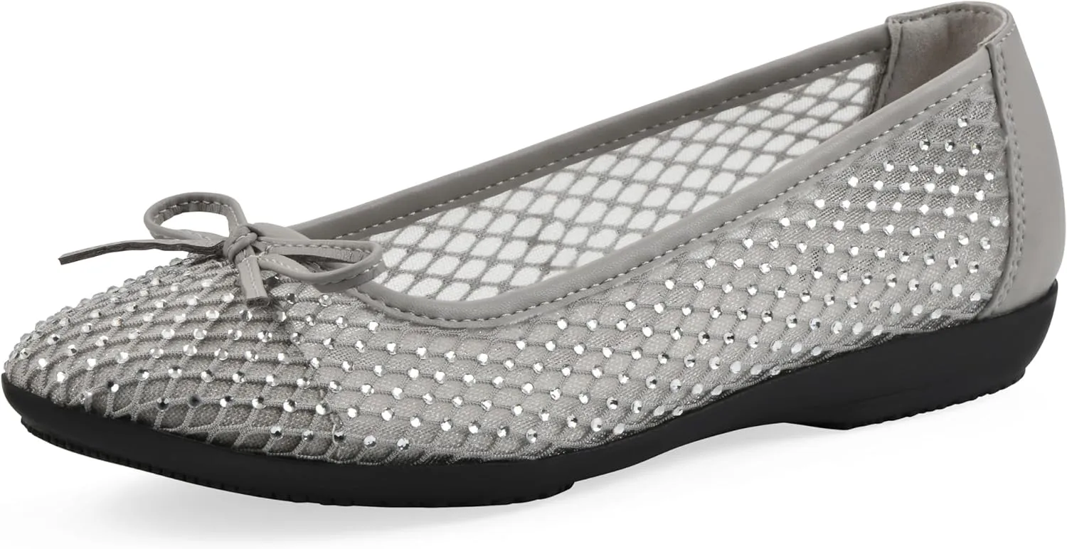 CLIFFS BY WHITE MOUNTAIN Women's Carlicia Cushioned Mesh Ballet Flat