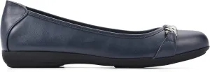 CLIFFS BY WHITE MOUNTAIN Women's Charmed Flat, Navy/Smooth, 9.5 W