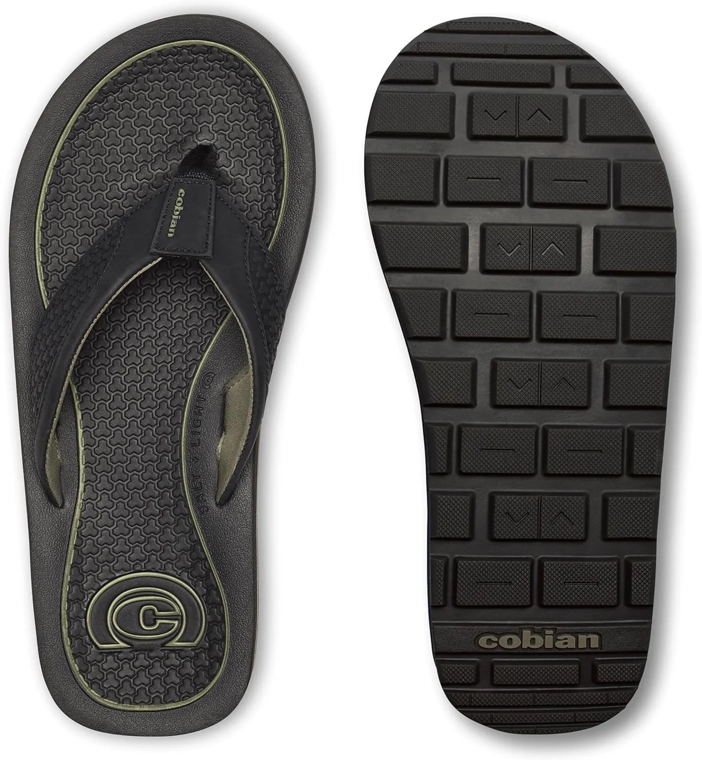 Cobian Men’s DRT Synthetic Leather Strap Flip-Flop Sandals