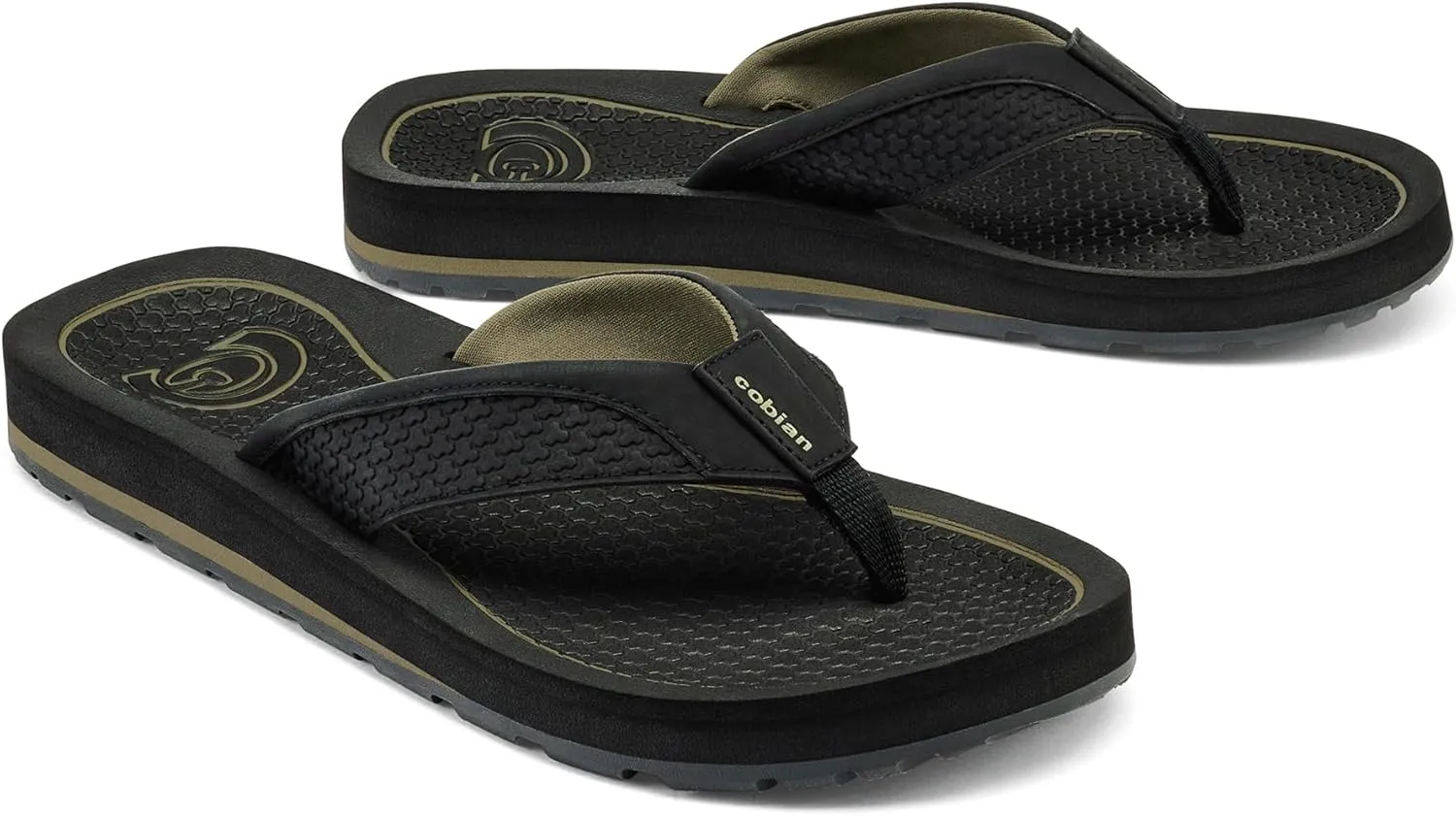 Cobian Men’s DRT Synthetic Leather Strap Flip-Flop Sandals