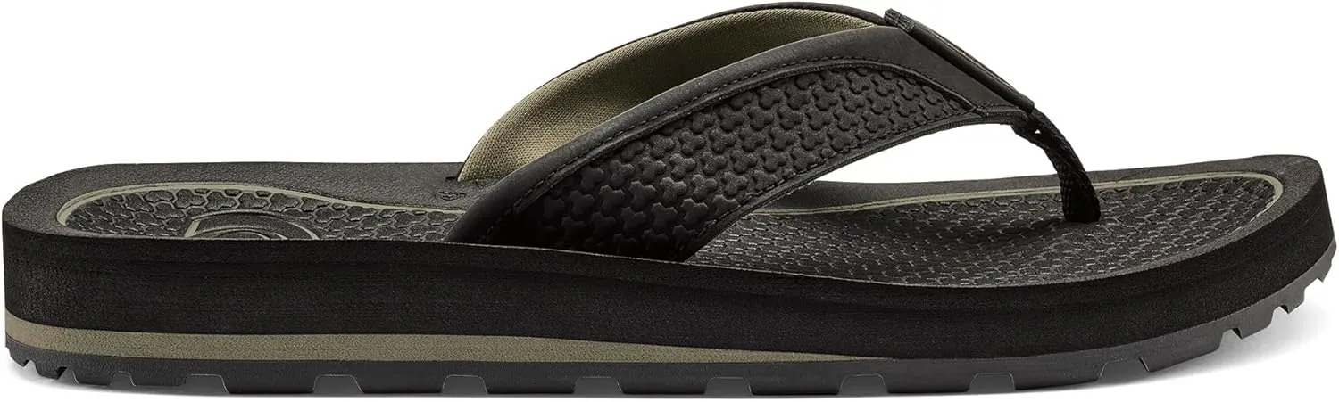 Cobian Men’s DRT Synthetic Leather Strap Flip-Flop Sandals