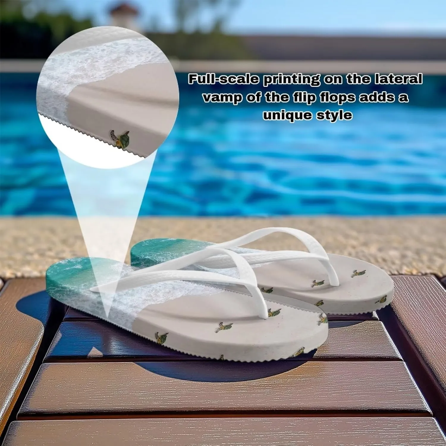 Coloranimal Womens Flip Flops Summer Beach Sandals Non Slip Flip Flops Thong Sandals for Women Lightweight Ladies Slip On Summer Slippers