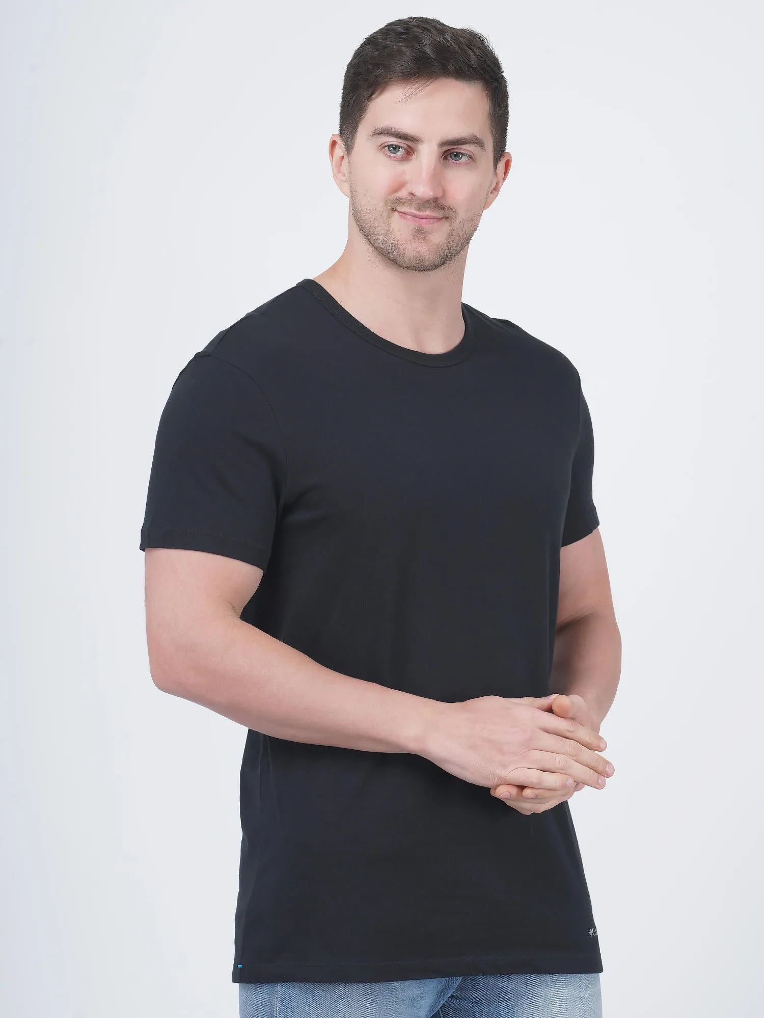 Columbia Men Black Columbia Men 100% Pure Cotton Crew-Neck Classic Fit T-Shirts (Pack Of 3) (Non Returnable)