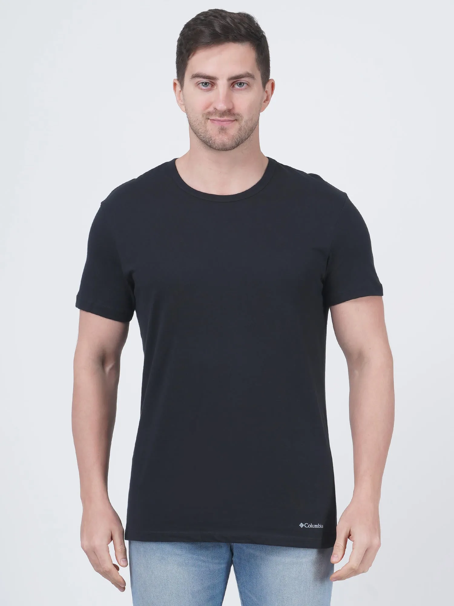 Columbia Men Black Columbia Men 100% Pure Cotton Crew-Neck Classic Fit T-Shirts (Pack Of 3) (Non Returnable)