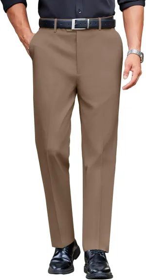COOFANDY Mens Classic Casual Dress Pants Expandable Waist Suit Pant Slim Fit Flat Front Slacks