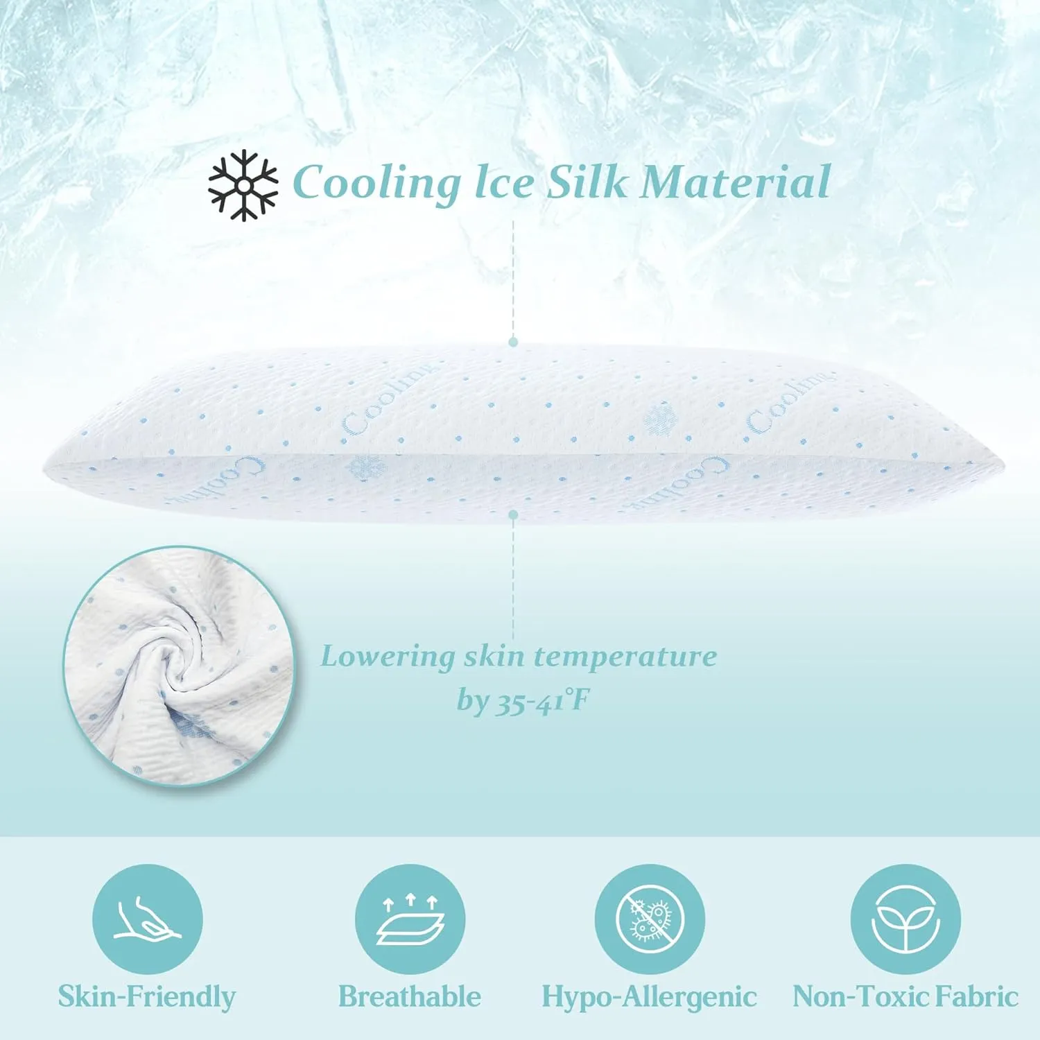 Cooling Body Pillow Firmer 3200g 100% Shredded Memory Foam Body Pillows for Adults Side Sleeper Pregnancy Full Body Pillow 20x54 inch Adjustable with Washable Cover