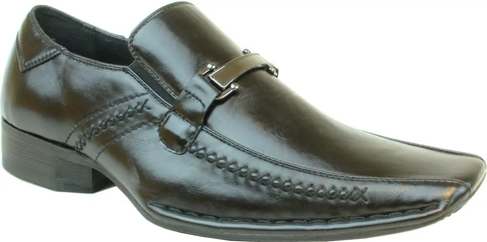 CORONADO Men's Dress Shoes BROOK Fashion Loafer Style with a Point Bicycle Toe and Leather Lining Black 9.5M