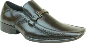 CORONADO Men's Dress Shoes BROOK Fashion Loafer Style with a Point Bicycle Toe and Leather Lining Black 9.5M