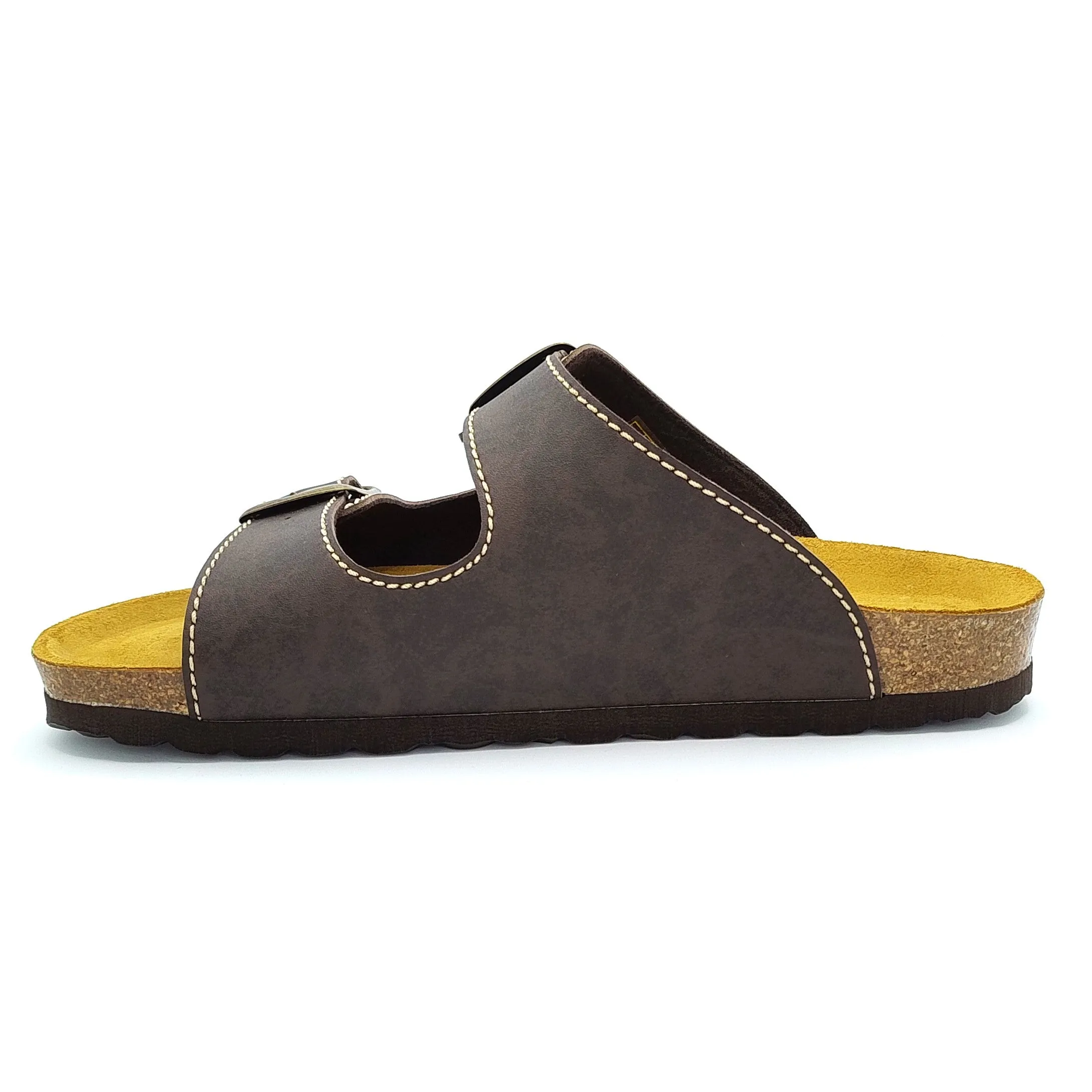 Cosmos Comfort Jupiter 8110702-32 Men's Twin Strap Adjustable Buckle Mule Sandal Dark Brown