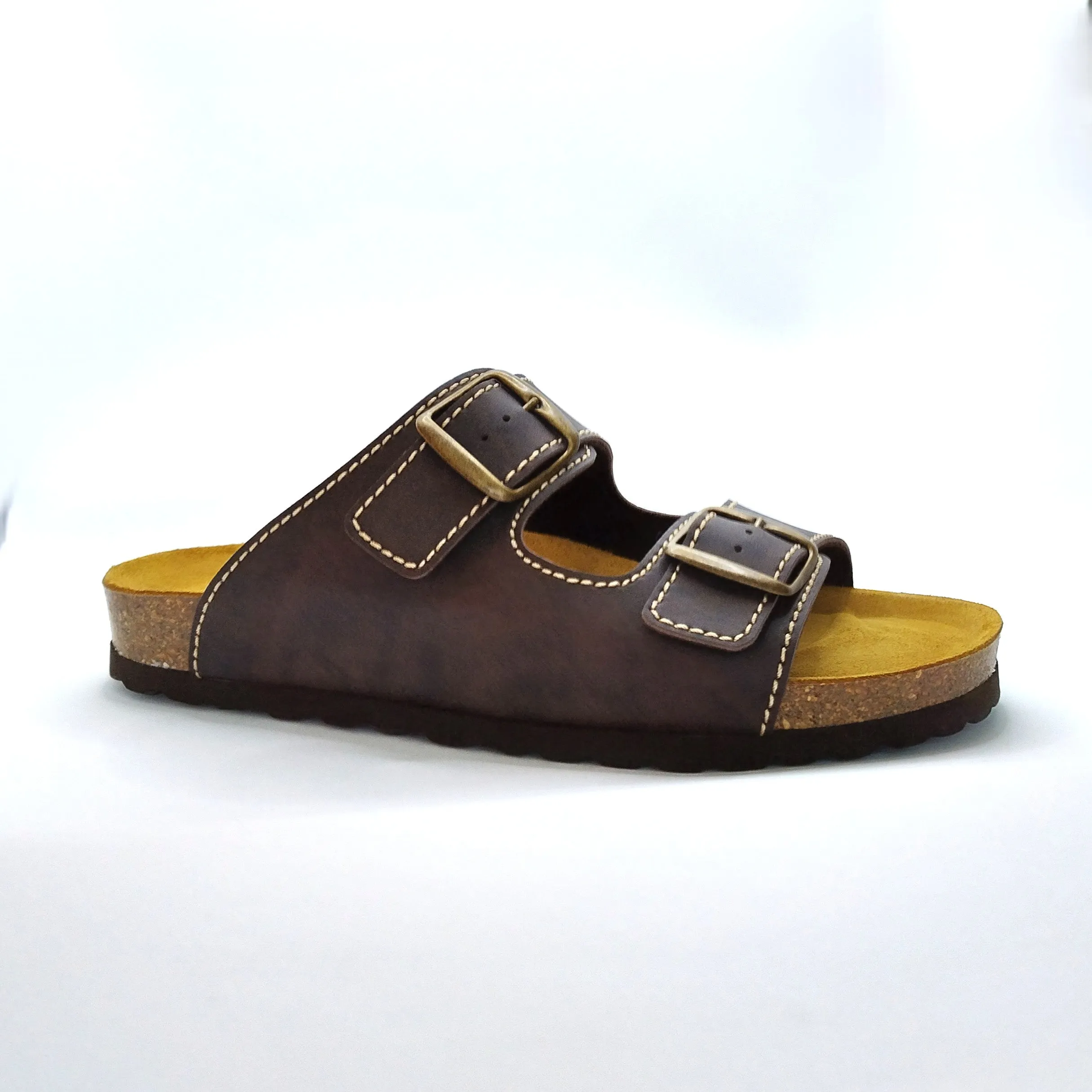 Cosmos Comfort Jupiter 8110702-32 Men's Twin Strap Adjustable Buckle Mule Sandal Dark Brown