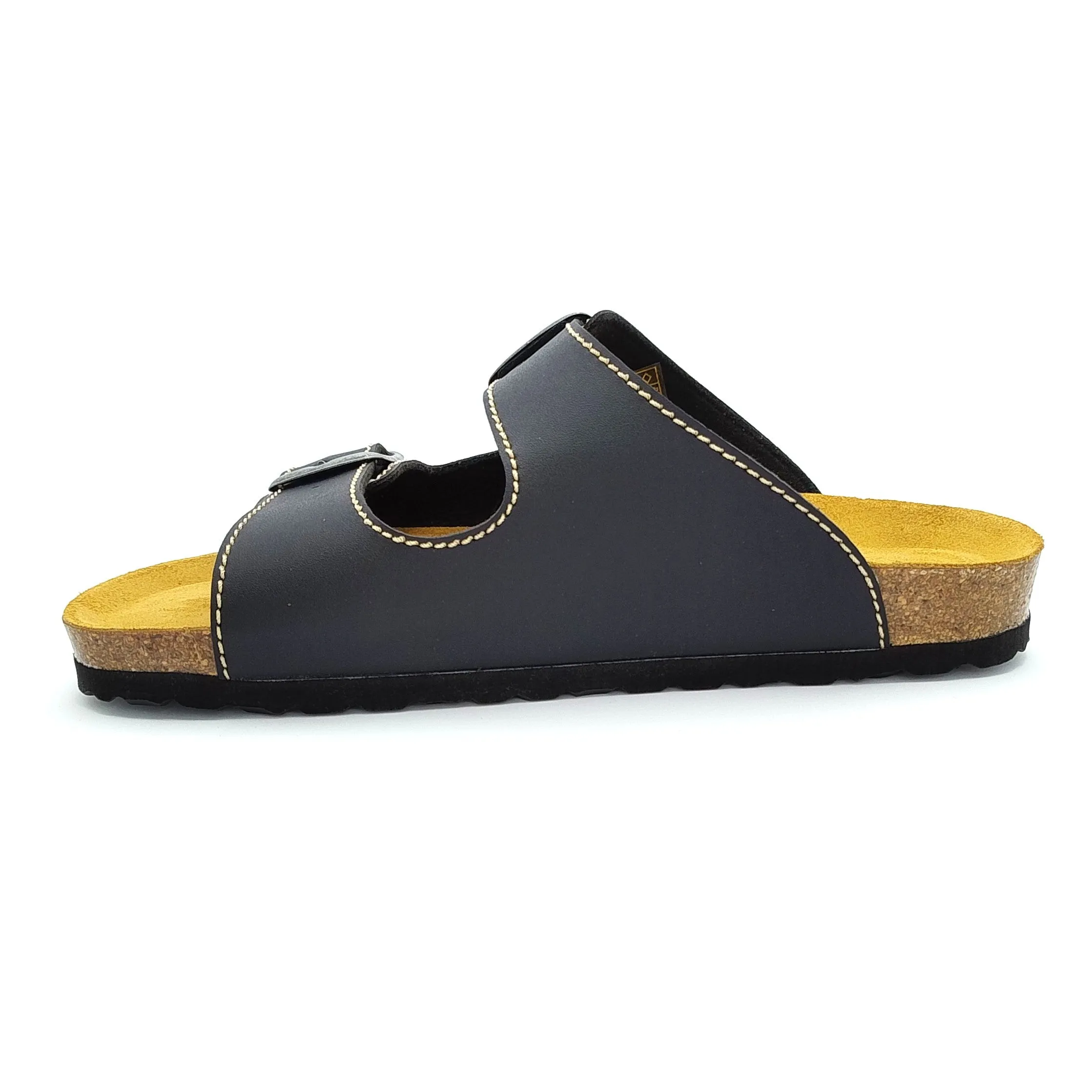 Cosmos Comfort Jupiter 8110702-9 Men's Twin Strap Adjustable Buckle Mule Sandal Black