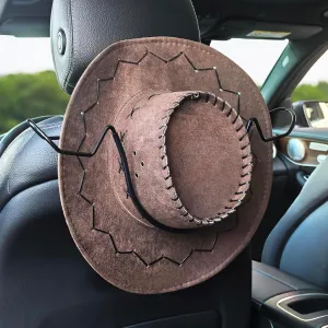 Cowboy Hat Holder Rack for Truck Car SUV Hard Hats Stand Western Accessories for Men Women Travel Automotive Seat Back Storage Organizer Hardhat Hanger with Hooks Gifts for Wide Brim(Below 5 inches)