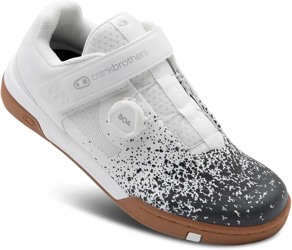 Crankbrothers Stamp BOA Splatter Mens MTB Mountain Bike Shoes White/Black 12.5 USA