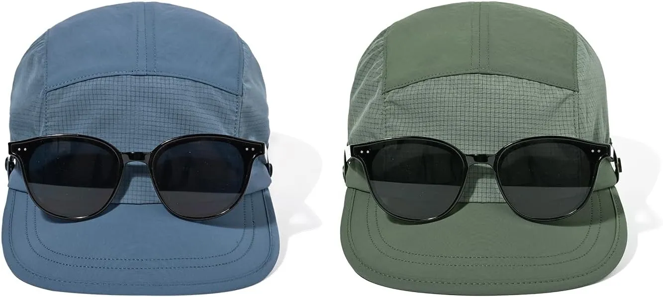 Croogo Quick Dry 5 Panel Baseball Cap Lightweight Flat Brim Trucker Hats Dad Hat Summer Sports Caps Umpire Sun Hats