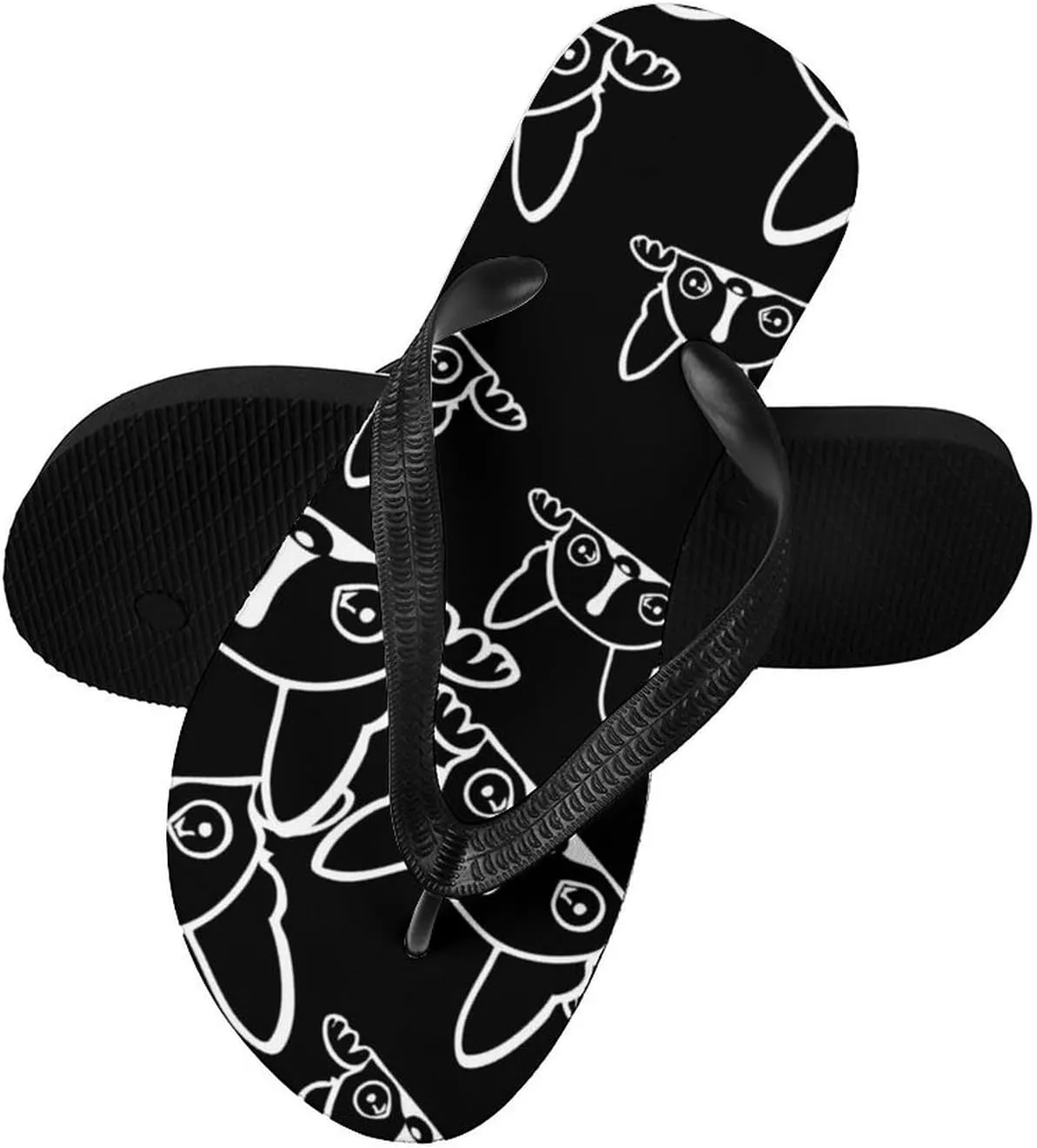 Cute Boston Terrier Slim Flip Flops for Women Men Casual Non-Slip Sandals Beach Flip Flop Shower Slippers