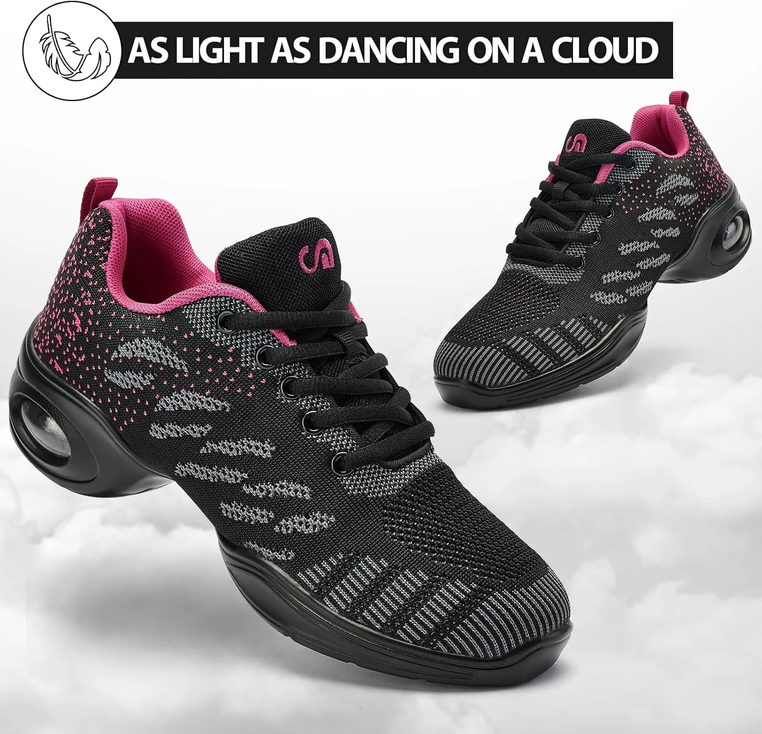 Dance Shoes for Women Jazz Shoes Women Dance Sneakers Breathable Air Cushion Split Sole Athletic Walking Dance Shoes Platform Shoe