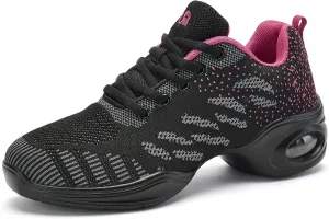Dance Shoes for Women Jazz Shoes Women Dance Sneakers Breathable Air Cushion Split Sole Athletic Walking Dance Shoes Platform Shoe