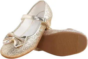 Daydance Kids Toddler Girls Dress Shoes Low Heels Sparkling Flower Mary Jane Footwear for Party Prom Wedding Birthday