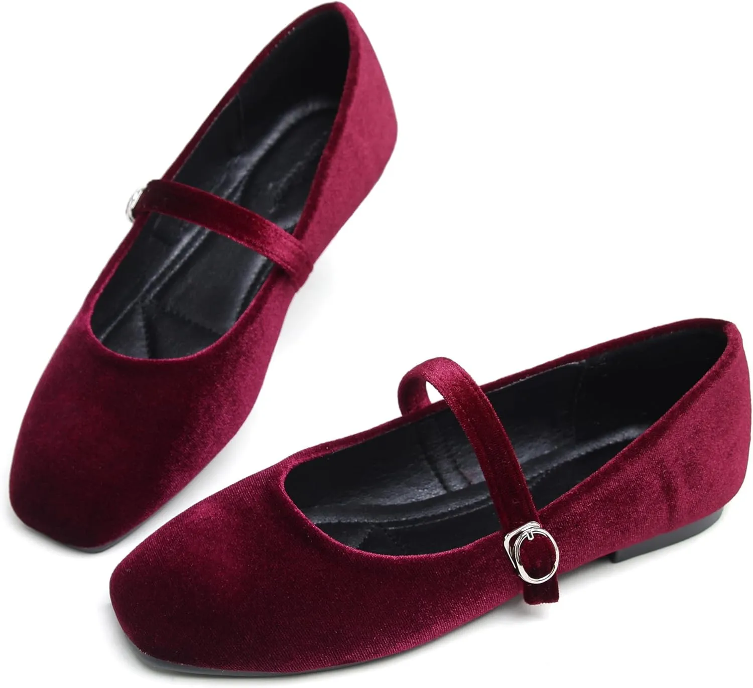 Dear Time Women's Square Toe Ballet Flats Elegant Comfortable Mary Jane Flats Dress Flats Shoes