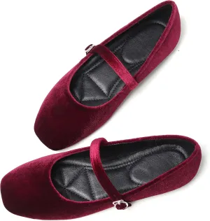 Dear Time Women's Square Toe Ballet Flats Elegant Comfortable Mary Jane Flats Dress Flats Shoes
