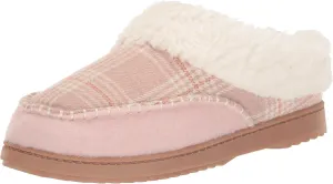 Dearfoams Women's Nyla Felted and Plaid Moc Toe Clog