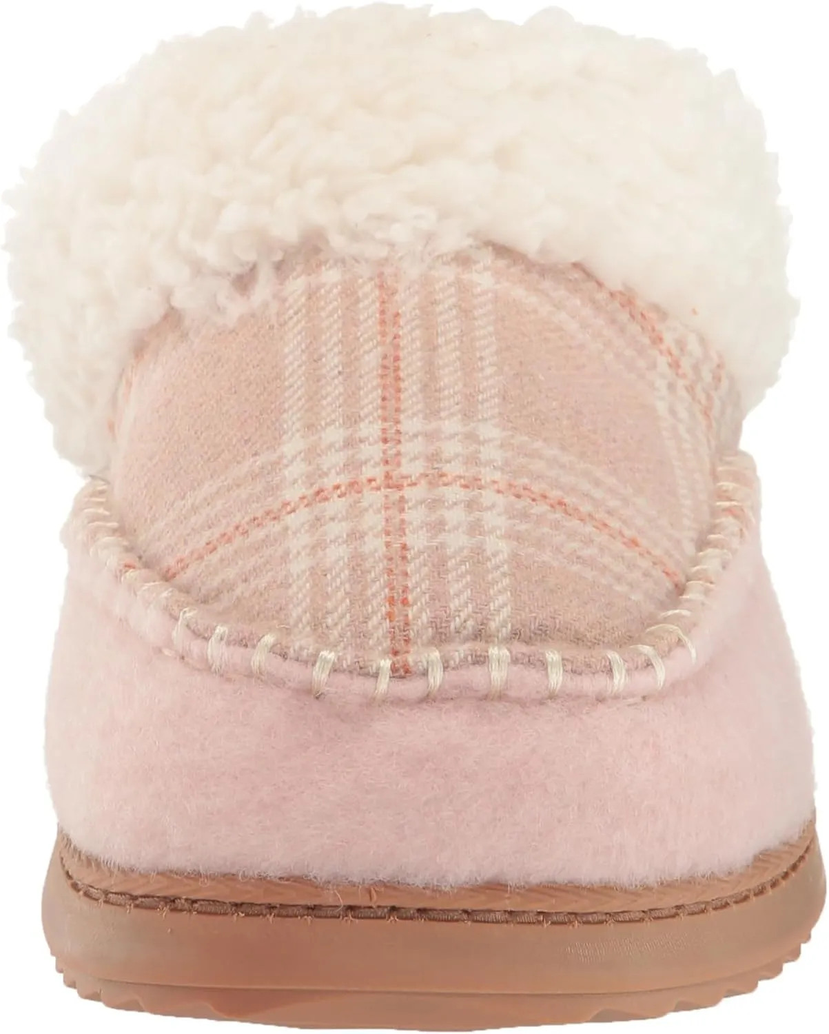 Dearfoams Women's Nyla Felted and Plaid Moc Toe Clog