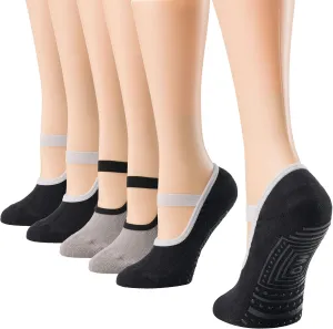 Debra Weitzner Womens Yoga Socks with Grips Nonskid Exercise Pilates Dancing Barre Ballet Socks – Workout Socks