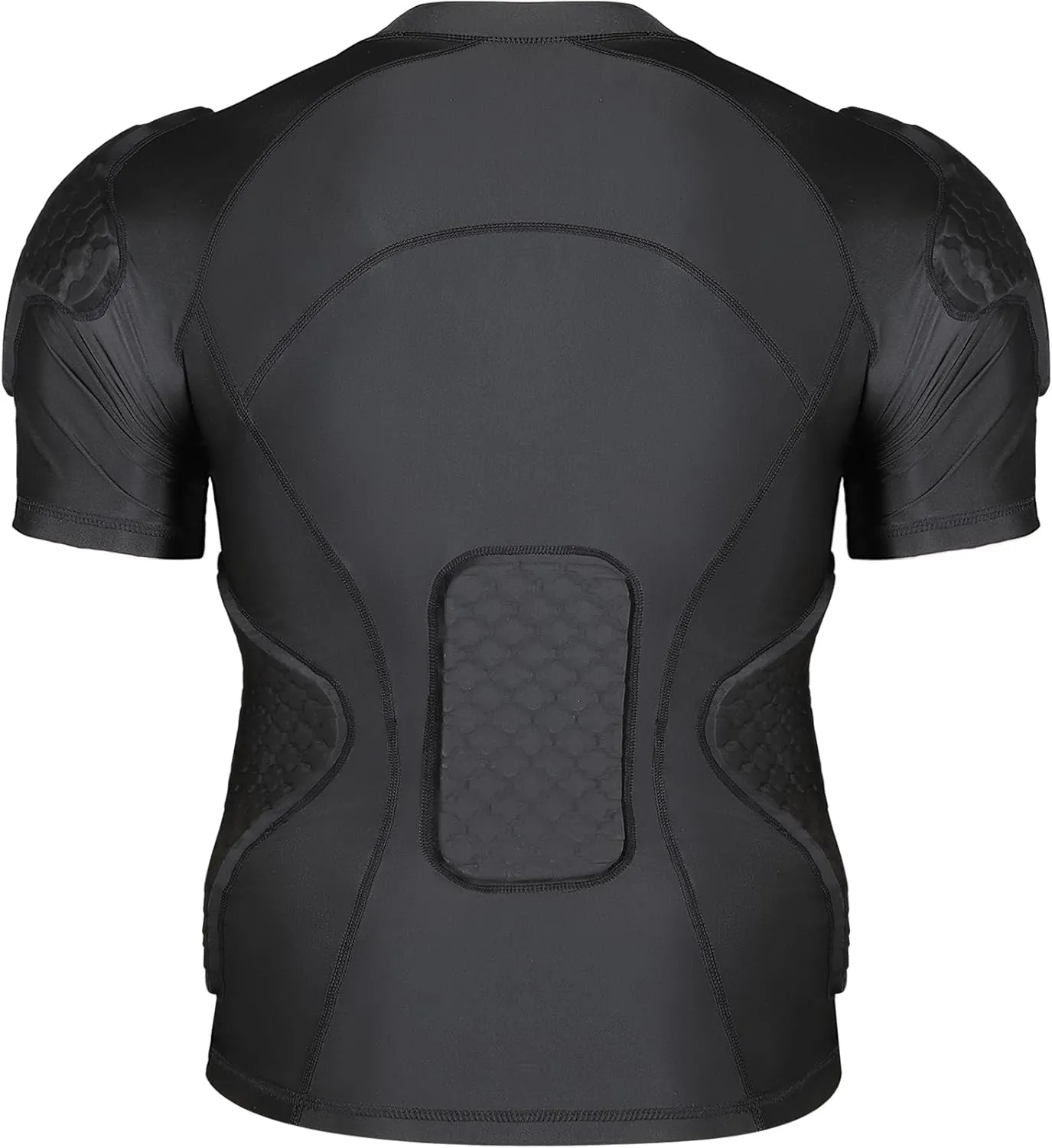 DGXINJUN Men's Padded Shirt Football Chest Rib Protector Heart Sternum Guard Compression Shirt with Shoulder Back Rib Pads for Adult Football Basketball Baseball Softball Rugby