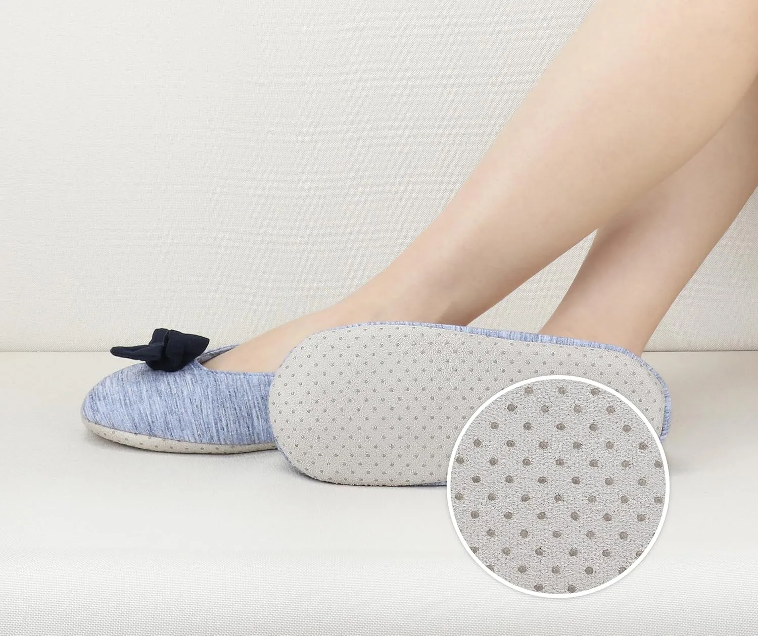 DICUIRD Ballerina House Slippers for Women, Anti-Skid Comfy Warm Ballet Style Slippers