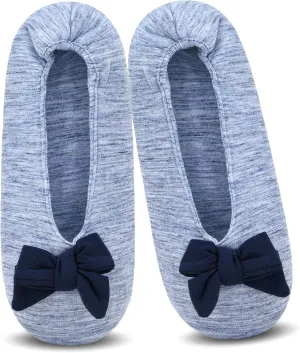DICUIRD Ballerina House Slippers for Women, Anti-Skid Comfy Warm Ballet Style Slippers