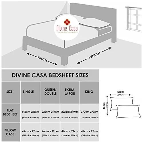 Divine Casa Cotton Blend Rocca Print Mix N Match Bedsheet Set for Double Size Bed Durable Sheets - Love Bird