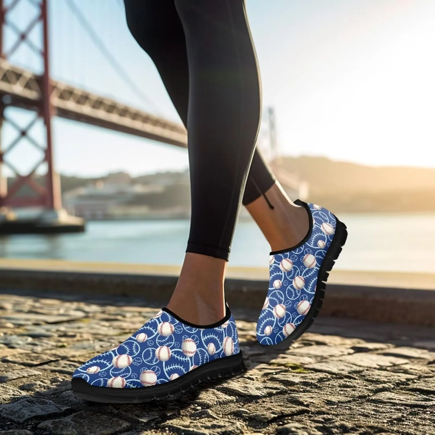 Dog Paw Print Casual Shoes for Women Slip On Low Top Flat Sneakers Breathable Mesh Footwear for Walking