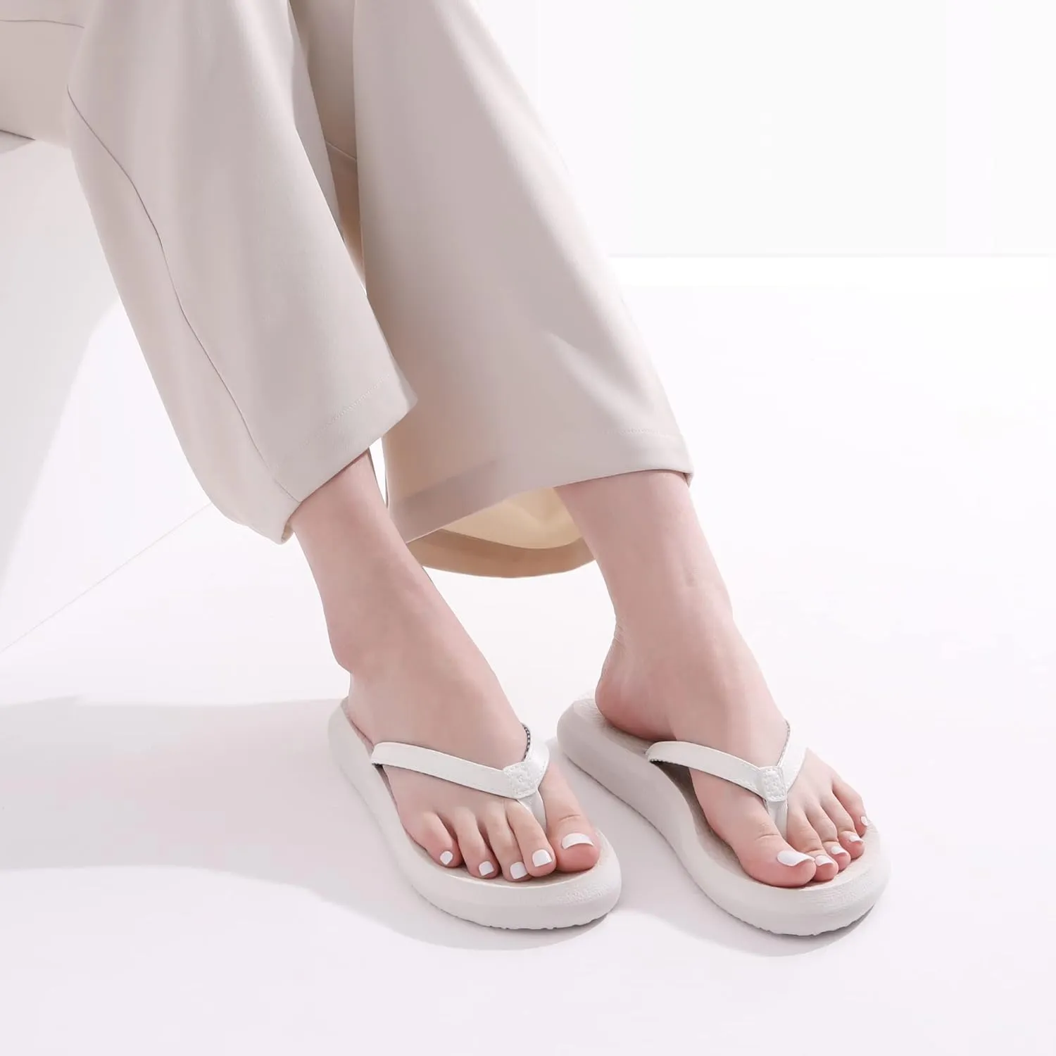 DREAM PAIRS Women's Arch Support Flip Flops Comfortable Soft Cushion Summer Beach Thong Sandals