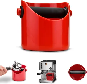 Dreamfarm Grindenstèin Sturdy, Compact, Modern Space-Saving Espresso Coffee Grind Knock Box - Red
