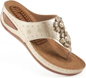 Ecetana Womens Sandals Platform Wedge: Comfortable Dressy Casual Summer Beach Shoes Slides Walking Flip Flops for Women