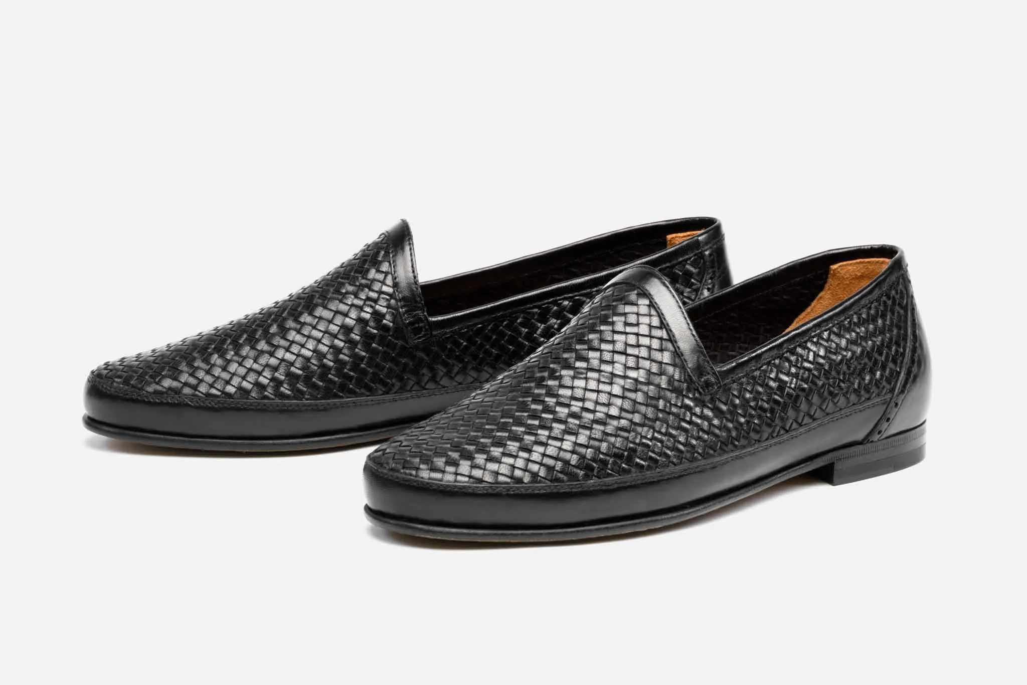 Einar loafer, black woven leather