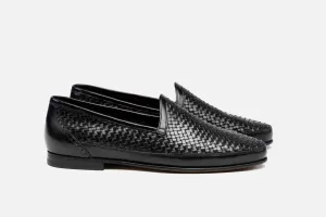 Einar loafer, black woven leather