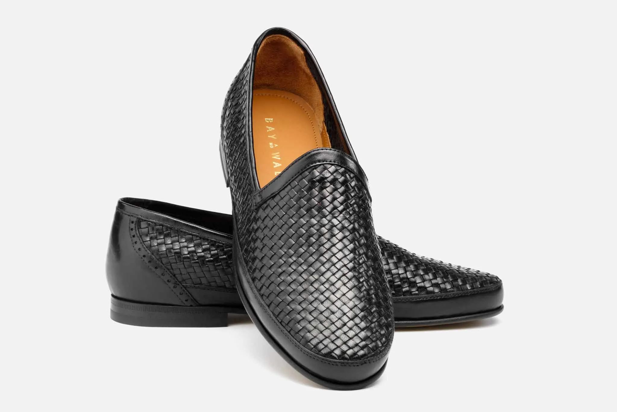 Einar loafer, black woven leather