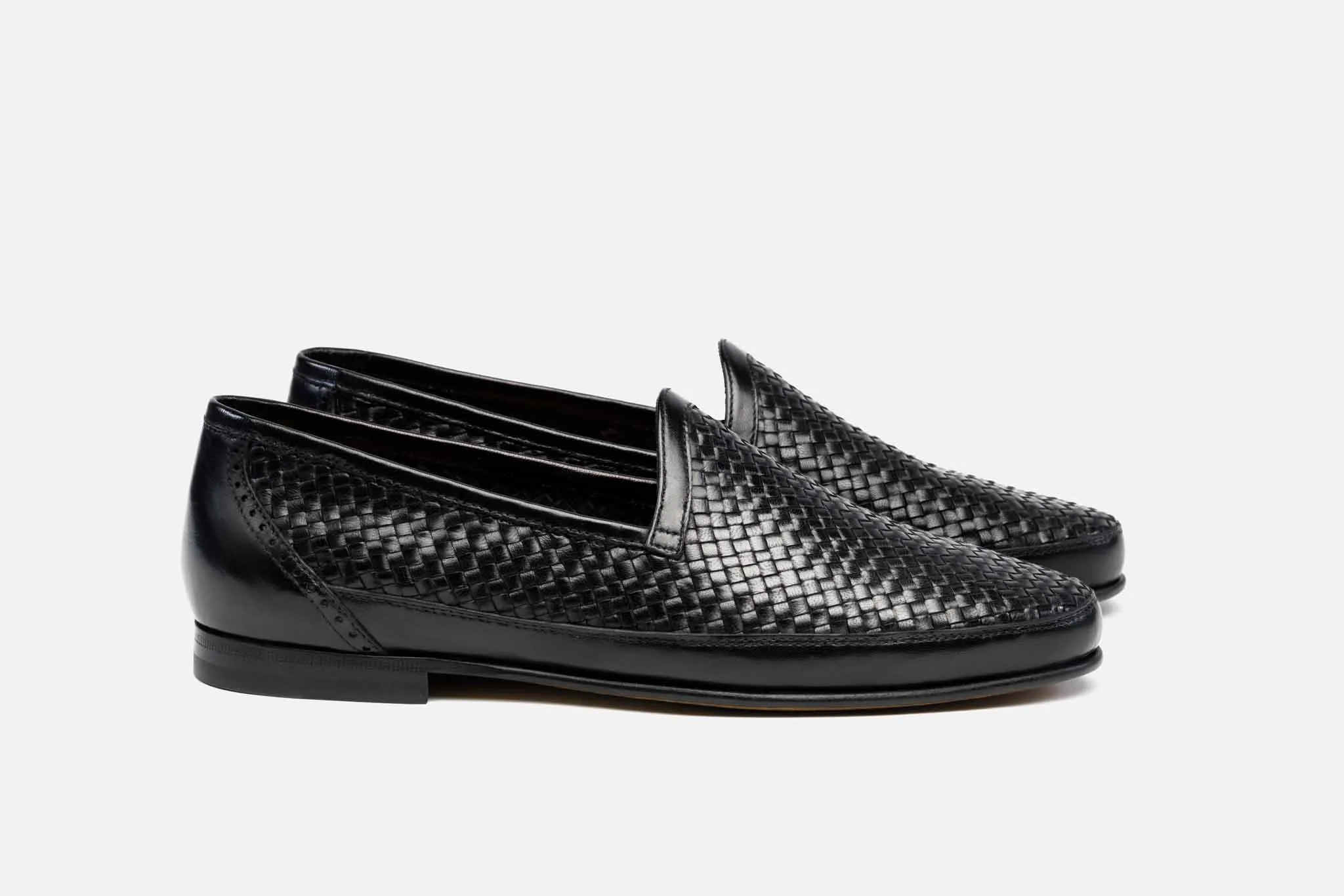 Einar loafer, black woven leather