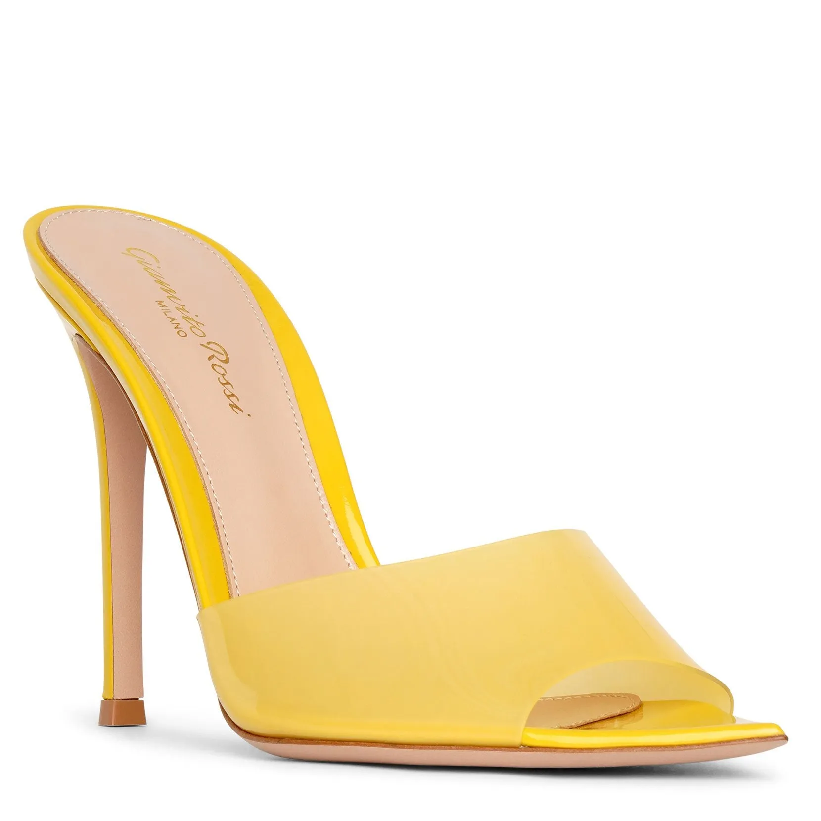 Elle 105 plexi mimosa mules